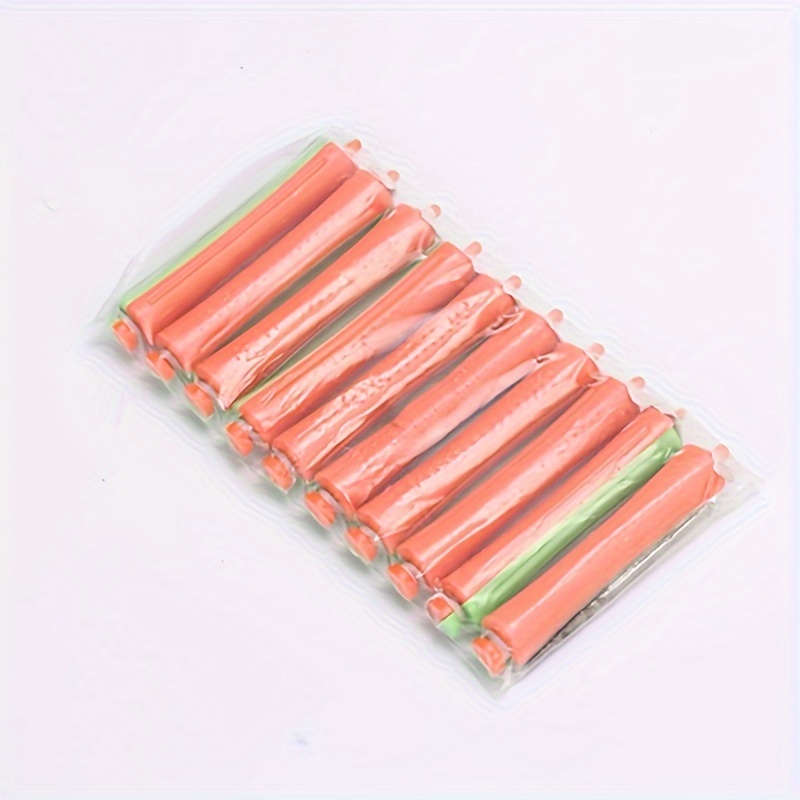 Image of 10pcs Of Perm Rods With Rubber Bands For Standard Curling Styles, Two-color Hollow Curling Rods For Cold Perm, Hairdressing Tools