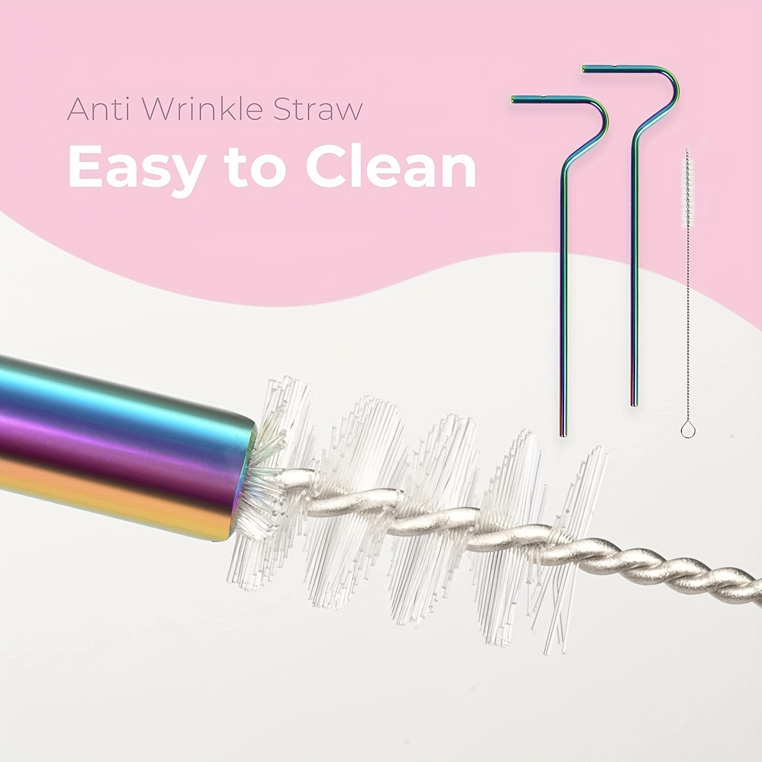 Anti Wrinkle Straw 2pcs, Reusable Glass Straw for Stanley Cup, Anti Wrinkle  Drinking Straw Curved, Lip Straw for Wrinkles, Sideways Straw Wrinkle
