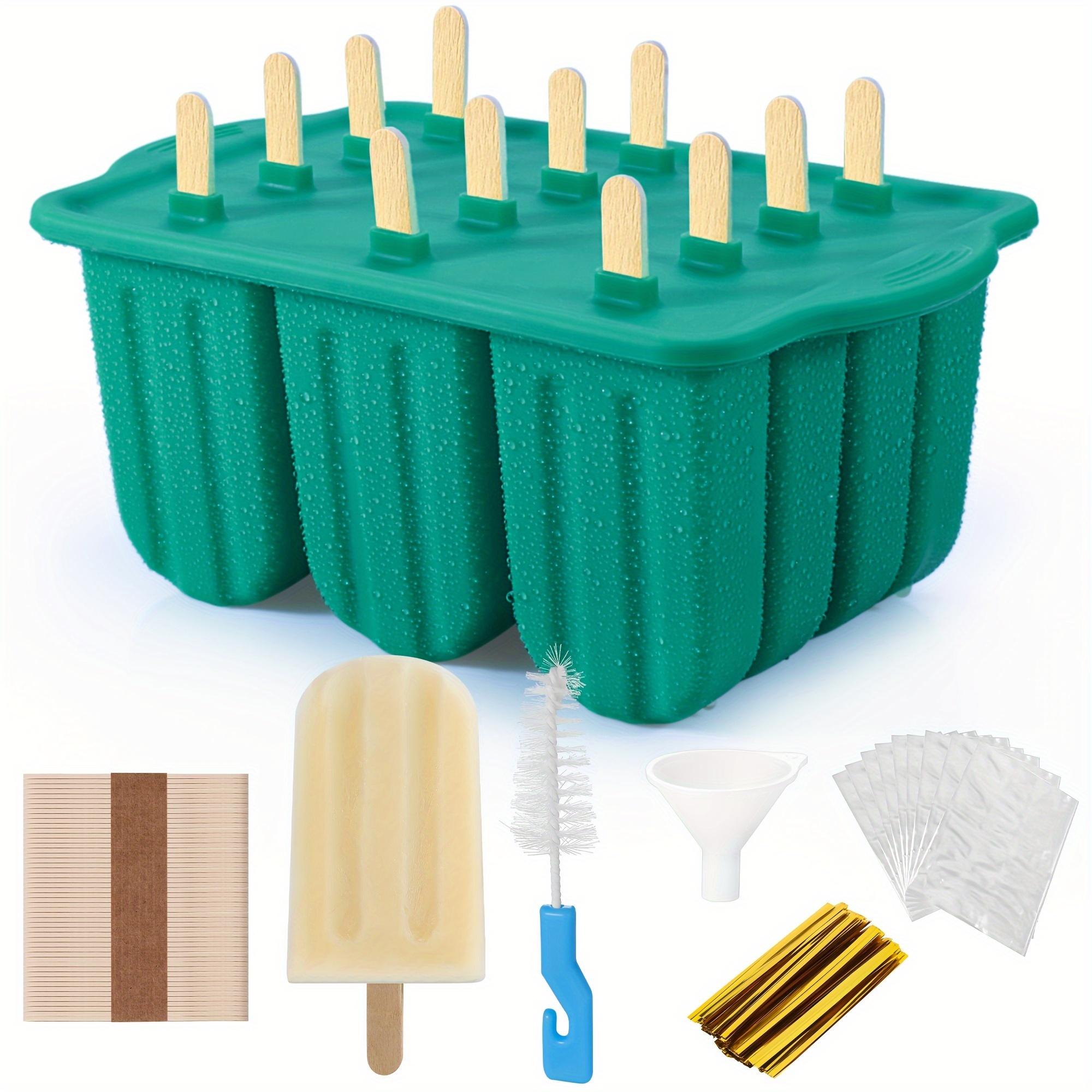 Silicone Popsicle Molds Easy-release Bpa-free Popsicle Maker Molds 12  Cavity Ice Pop Molds Homemade Popsicle Ice Pop Maker With Free Popsicle  Sticks And Cleaning Brush - Temu