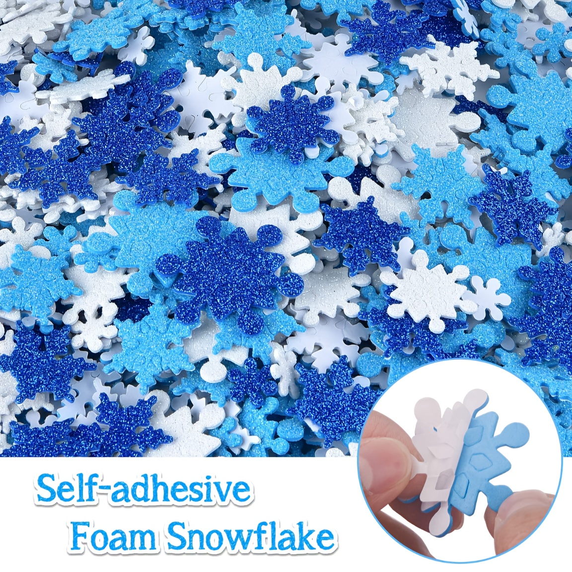 Glitter snow flakes - Foam stickers - Stickers
