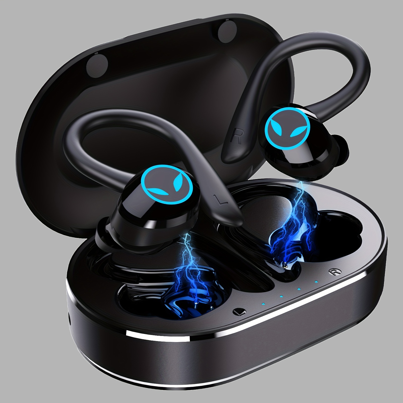 Auriculares inalámbricos con banda para el cuello Bluetooth con micrófono y oreja  abierta, auriculares Bluetooth resistentes al agua de larga espera para  correr, deportes, fitness, gimnasio – Los mejores productos en la