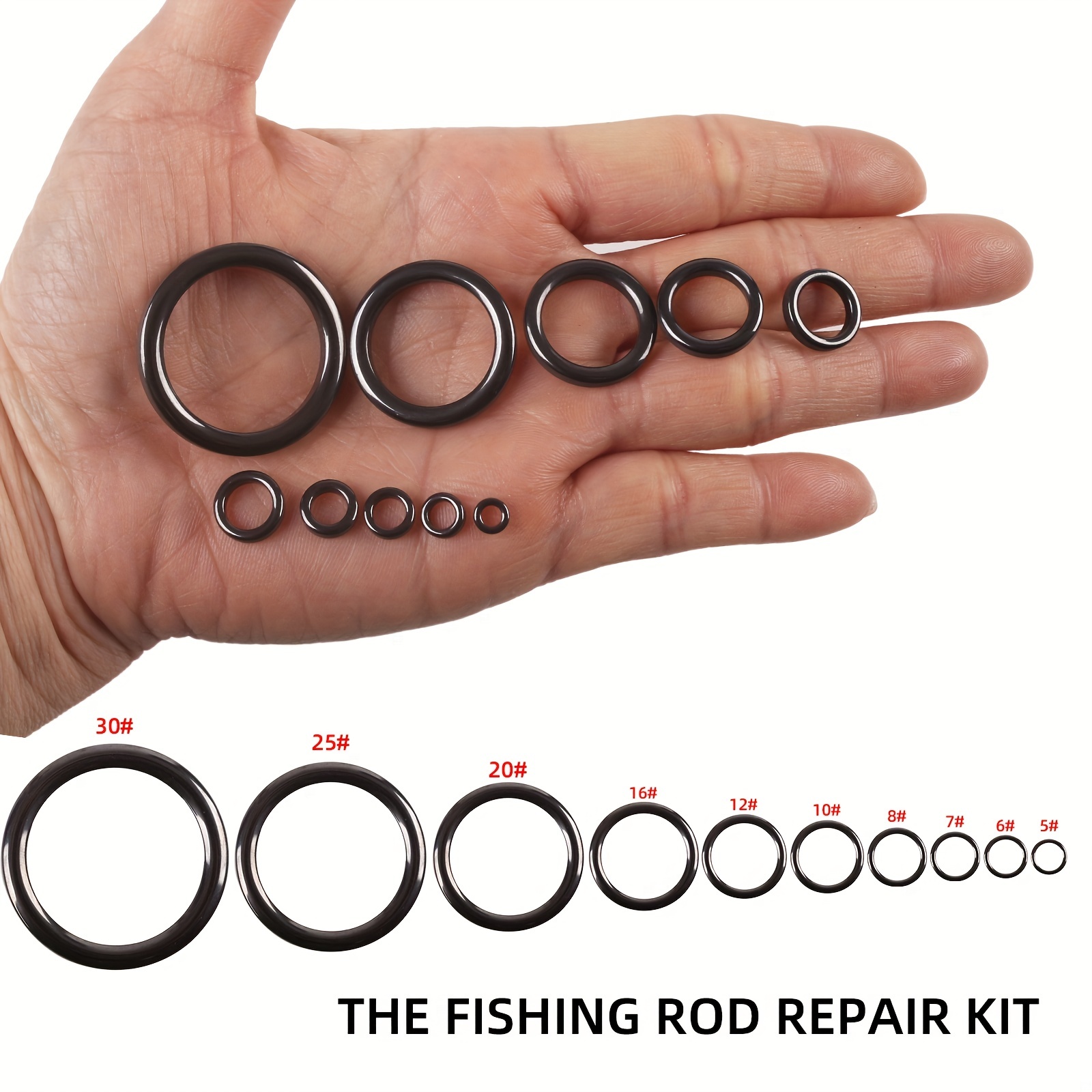 Durable Black Ceramic Ring Fishing Rod Repair Kit With - Temu Italy