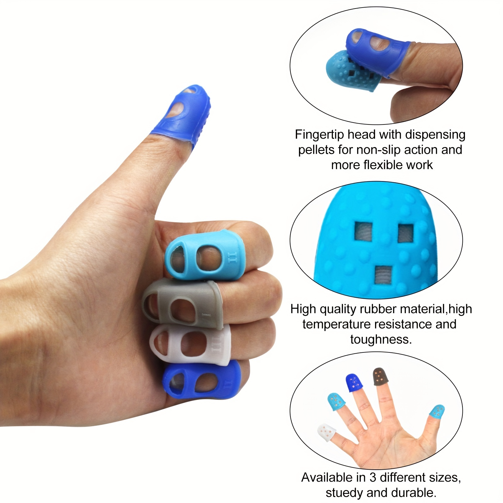 Pack Rubber Finger Pad Tips Silicone Hot Finger Protector Thimble Finger  Tip Office Cover Finger Pad Comes In Various Sizes For Counting Sorting  Tasks Hot Glue Sewing Office Supplies - Temu Germany