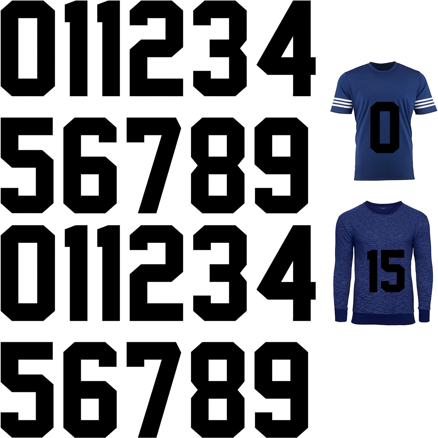 Iron On Numbers T Shirt Heat Transfer Numbers 0 To 9 Jersey - Temu