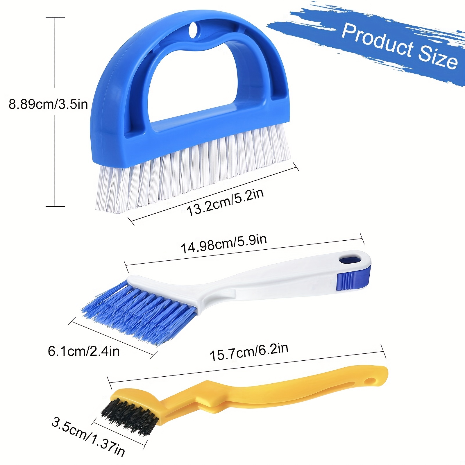 Grout Cleaner Brush with Stiff Angled Bristles and 3-in-1 Grout Cleaning  Brush Supplies to Deep Clean Tile Lines, Detail Kitchen, Scrub Bathroom,  Shower - 4Pc Home Detail and Grout Cleaning Brushes 