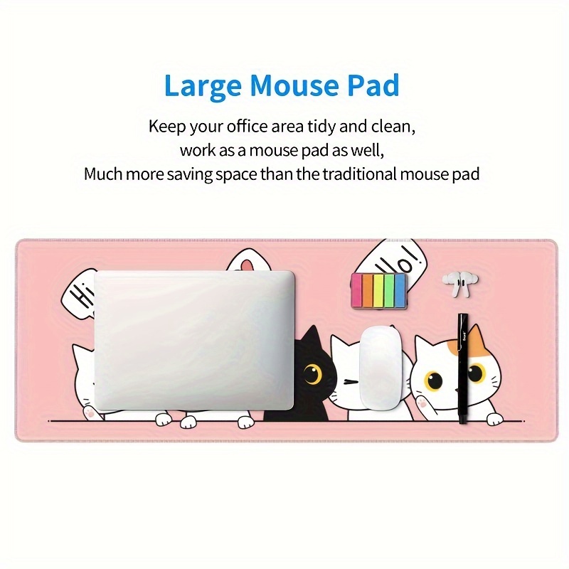 Cats Cute Kawaii Mouse Pad Large Desk Pad Office Desk Accessories,office  Decor For Women Desk Organizers And Accessories,computer Laptop Gaming Pads  For School Office Home - Temu