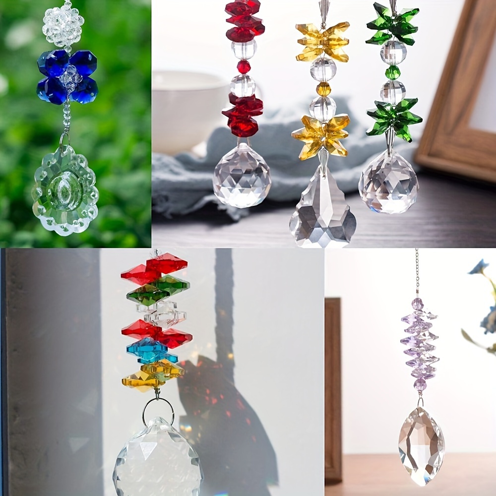 Octagonal Beads Colorful Glass Crystal Beads 2 Hole - Temu