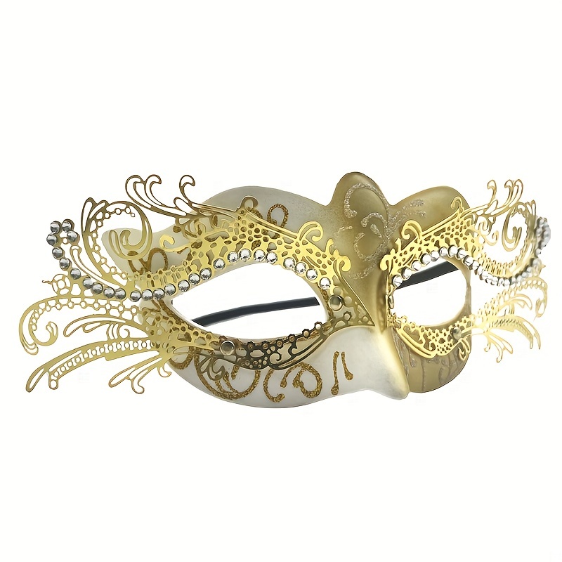 Máscara De Mascarada De Metal Con Decoración De Diamantes De Imitación,  Máscara Veneciana Para Mujer, Carnaval De Halloween, Mardi Gras, Máscara De  Fi