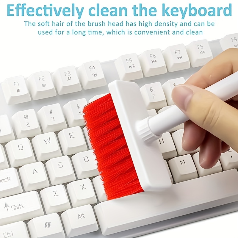 3 in 1 Multi-Purpose Keyboard Cleaning Brush Earbud Computer Keycap Puller  