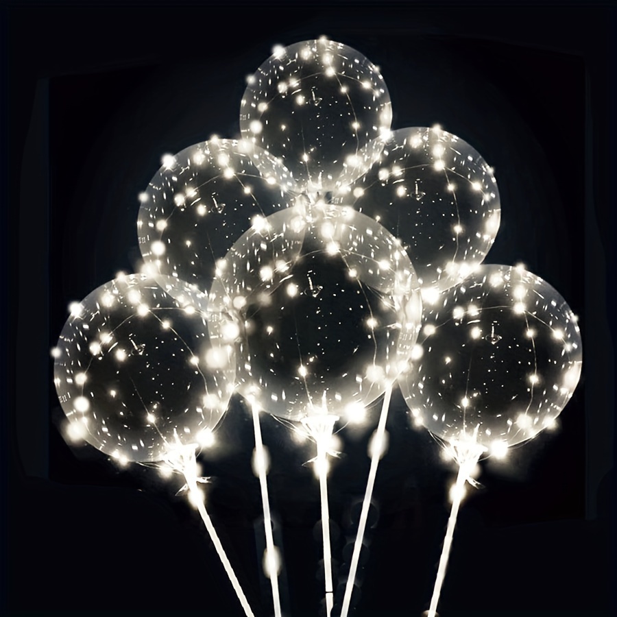 15pcs Led Light Balloons 7pcs 20 Inch Transparent Bobo Balloons 7