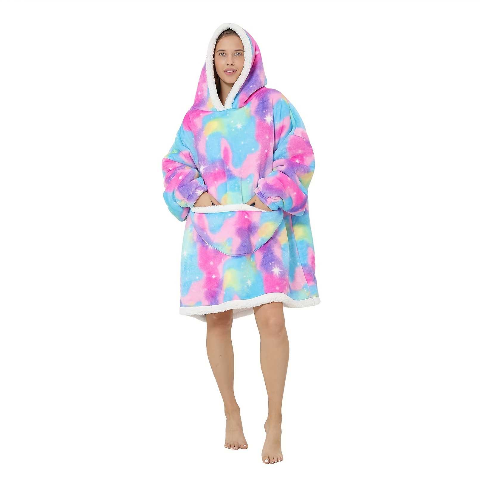 Wearable Blanket Hoodie Blanket Hoodie Plush Soft Warm - Temu Canada