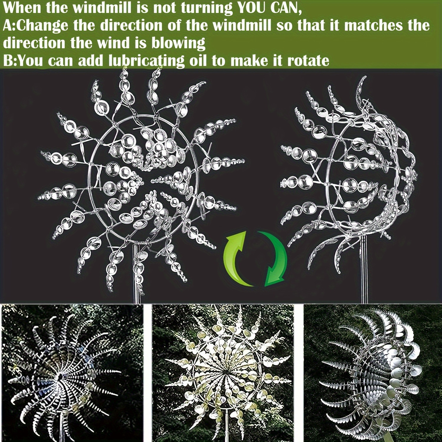 Magical Windmill Metal Wind Spinner Outdoor Wind Temu