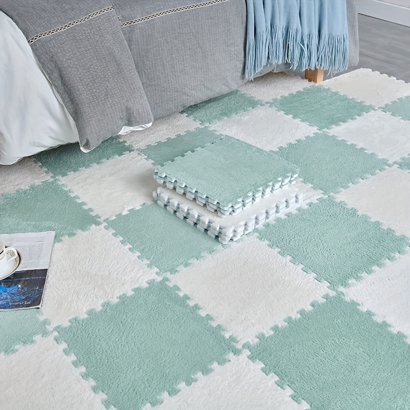 Interlocking Foam Mats Fluffy Carpet Tiles Plush Floor Tiles - Temu