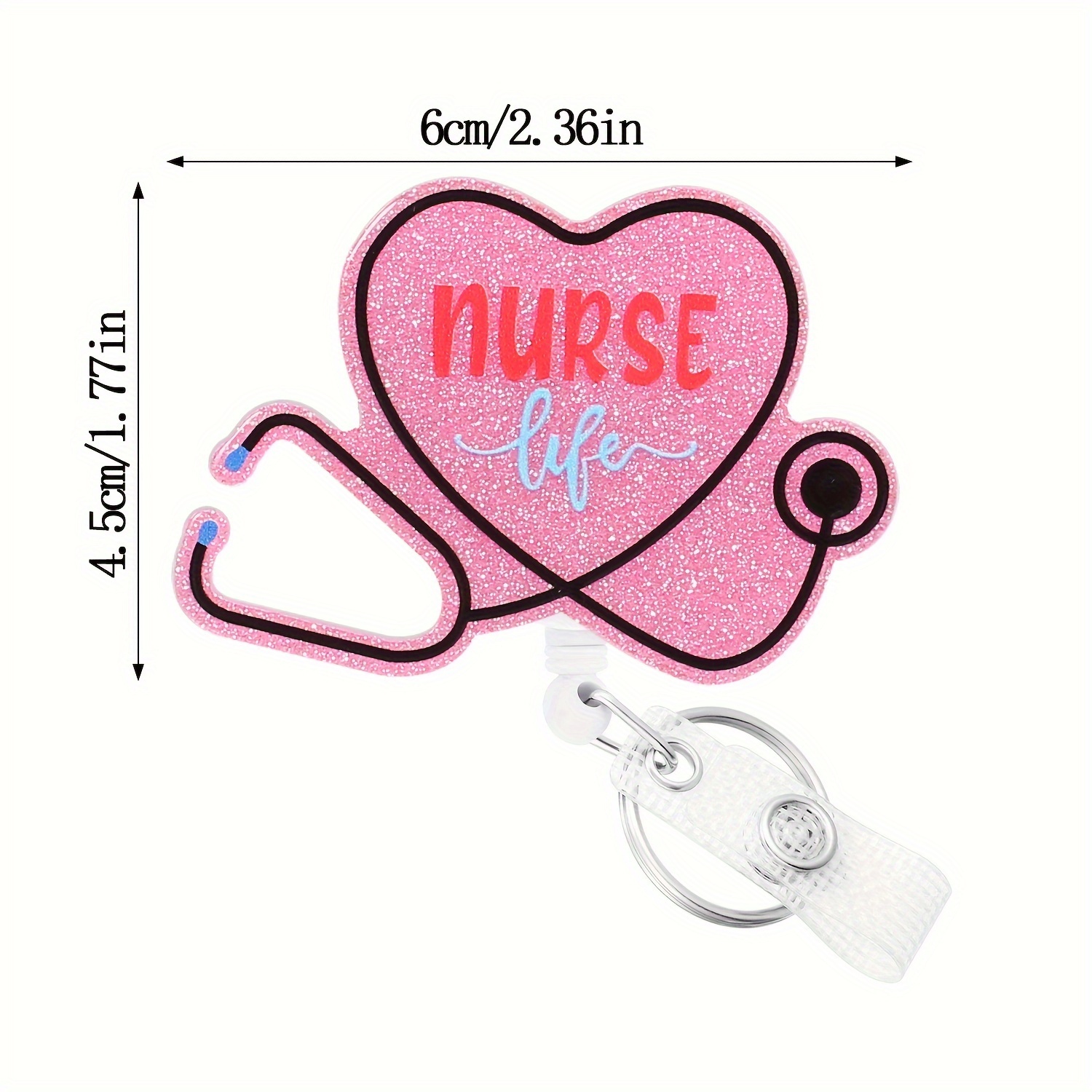 Cartoon Stethoscope Badge Reel Retractable Nurse Id Name - Temu