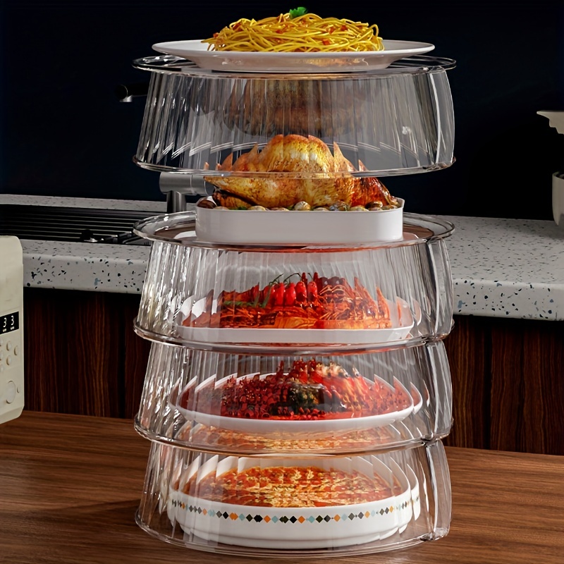 multi layer food cover stackable plate