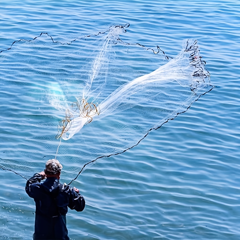 Traditional Hand Throwing Net with Ringless Fishing Line Accessories - Easy  to Use and Effective for Catching Fish