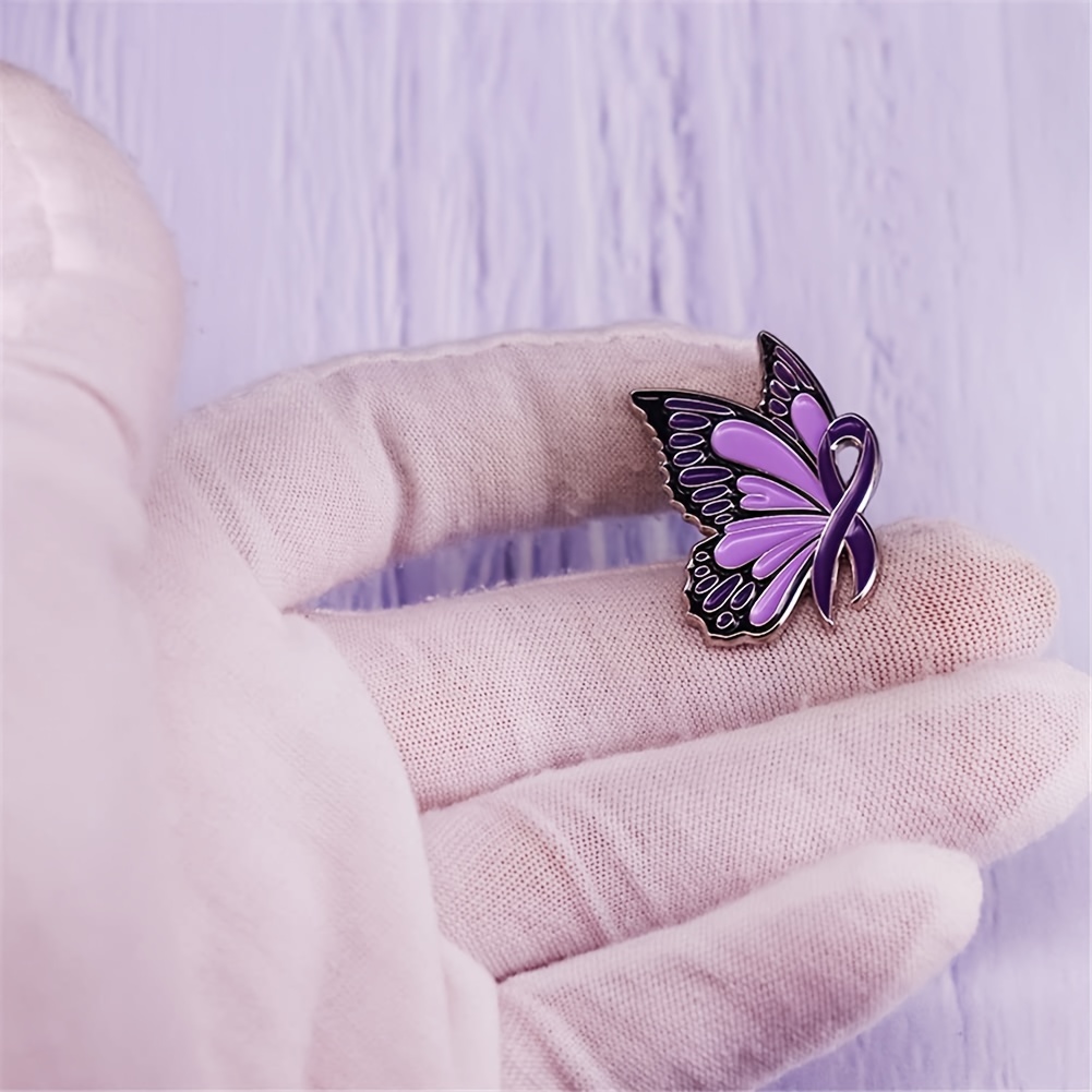 Purple store butterfly brooch