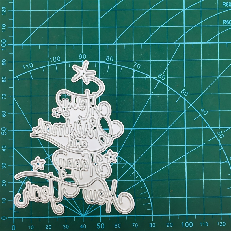 Image of Suitable For Mini Merry Christmas Card Making Metal Embossing Die Cutting Carbon Steel Cutting Template