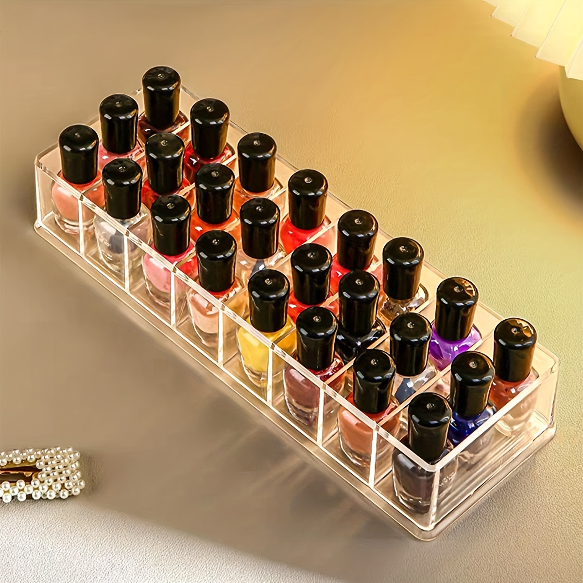 Clear Nail Polish Storage Box Lipstick Highlighters - Temu