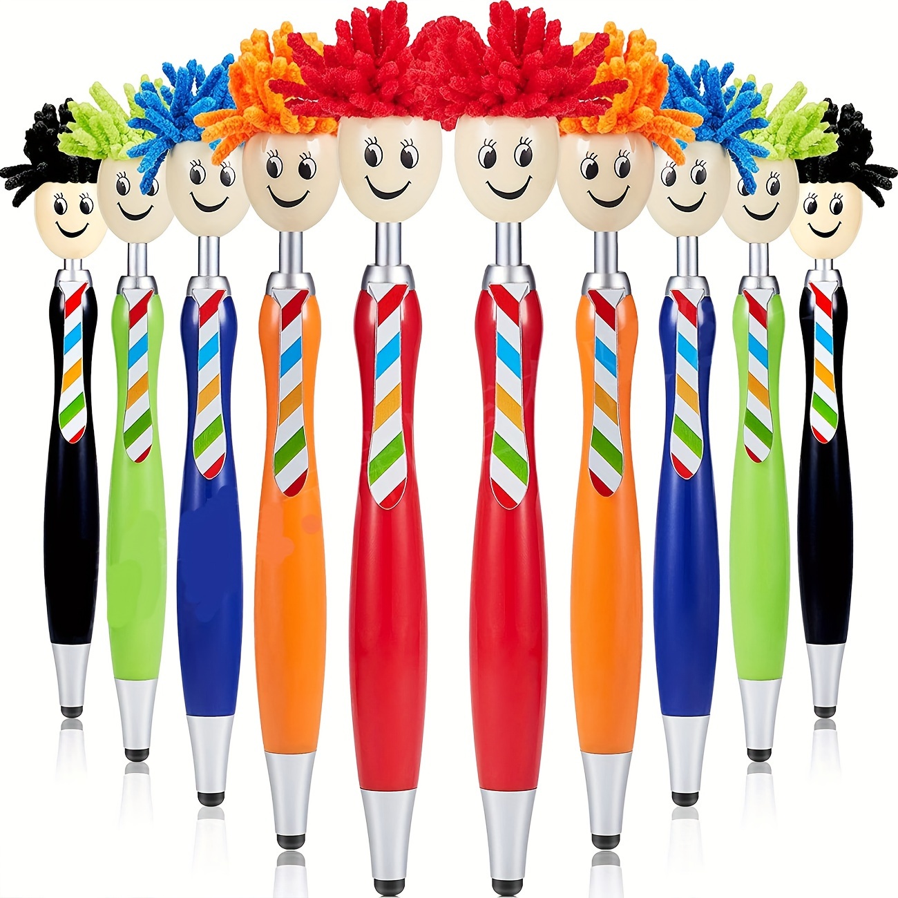 

5/10pcs Plush Doll Ballpoint Pen, Random Color Mobile Phone Touch Screen Pen, Multifunctional Creative Gift Pen