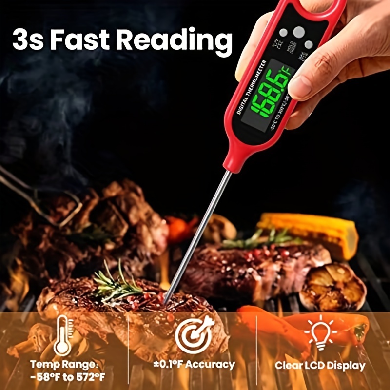 Kitchen Thermometer,food Thermometer,food Cooking Thermometer,meat  Thermometer,long Probe Digital Instant Read Meat Thermometer For Grilling  Smoker Bbq Kitchen Thermometer - Temu