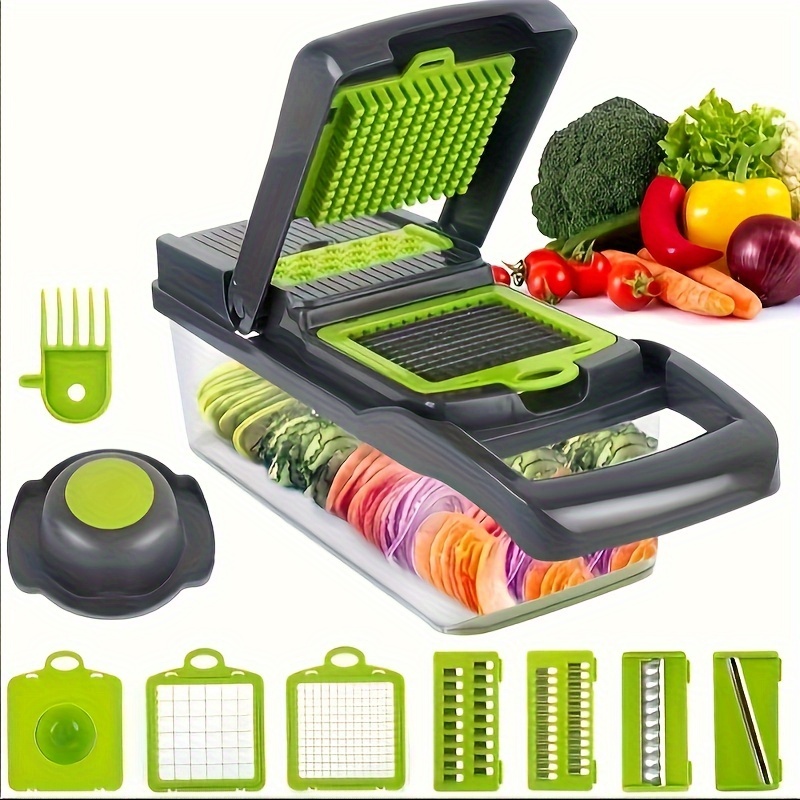16pcs/Set, Vegetable Shredder, Multifunctional Fruit Slicer, Manual Food  Grater, Vegetable Slicer, Cutter With Container And Hand Guard, Onion  Shredde