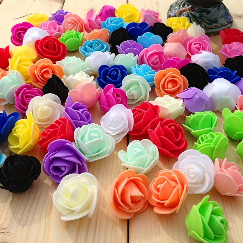 Mini Fake Rose Pe Rose Flower Heads Artificial Flowers Roses - Temu