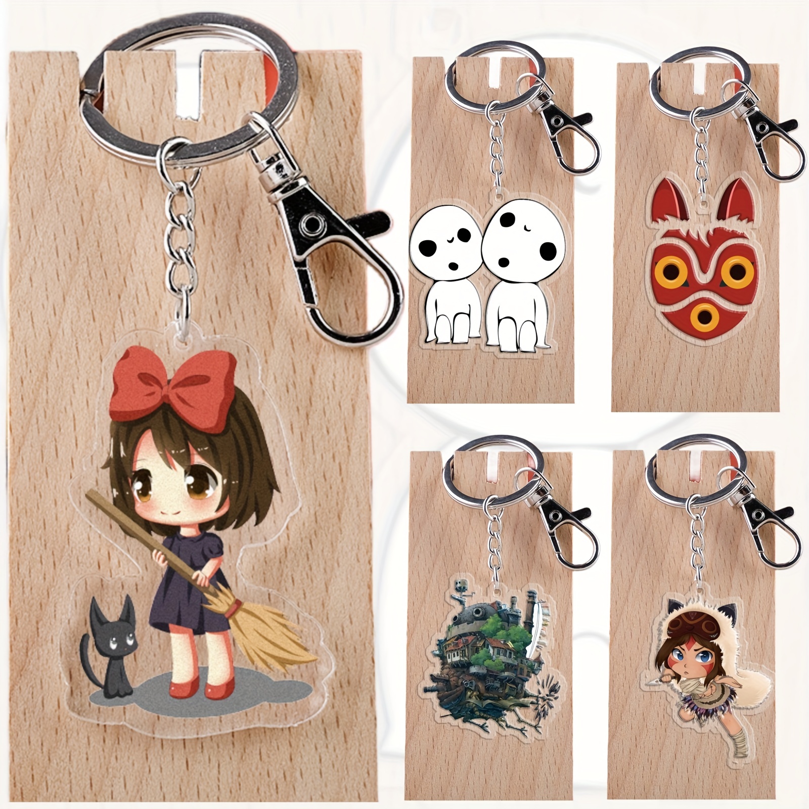 Wnt Anime Keychains 3D Motion Novelty Keychains Anime Figure Keychain for Women Men Kids Anime Gifts