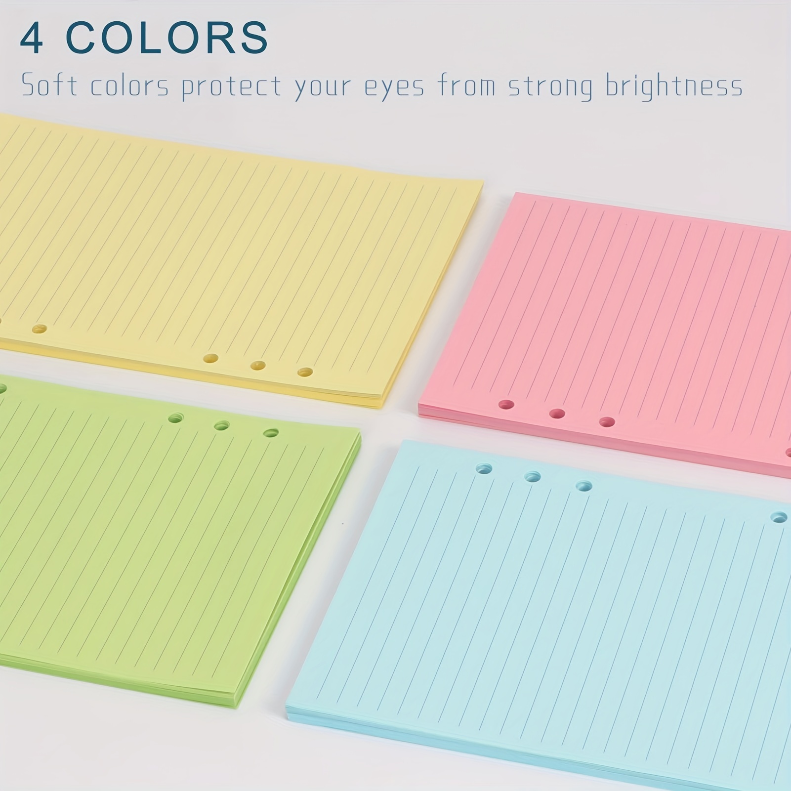100 Sheets A5 Colorful Refill Paper 6 Hole Filler Inserts