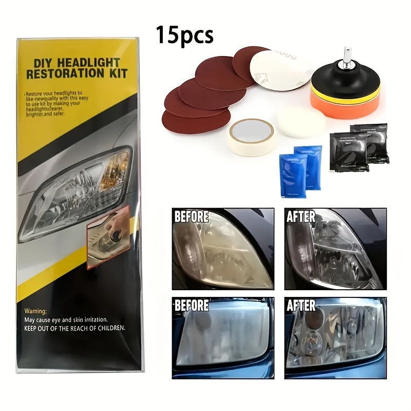 Headlight Cleaner And Restorer Kit Car Headlight Restoration Polish 3 Easy  Steps To Restore Headlights Car Headlight Restoration - AliExpress