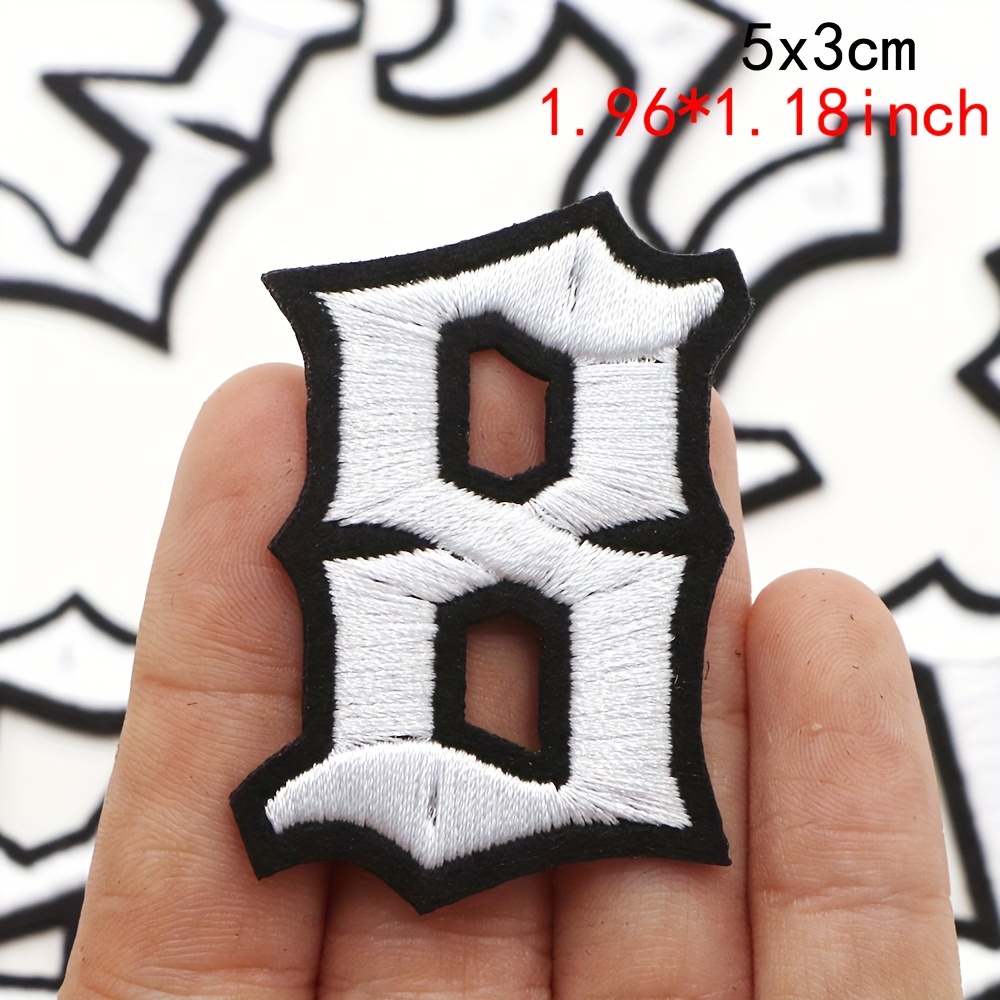 Lot De 9 Patches Brodés Lettre B - 5x3,7 Cm - À Repasser Ou à Coudre, Pour Personnaliser Vêtements