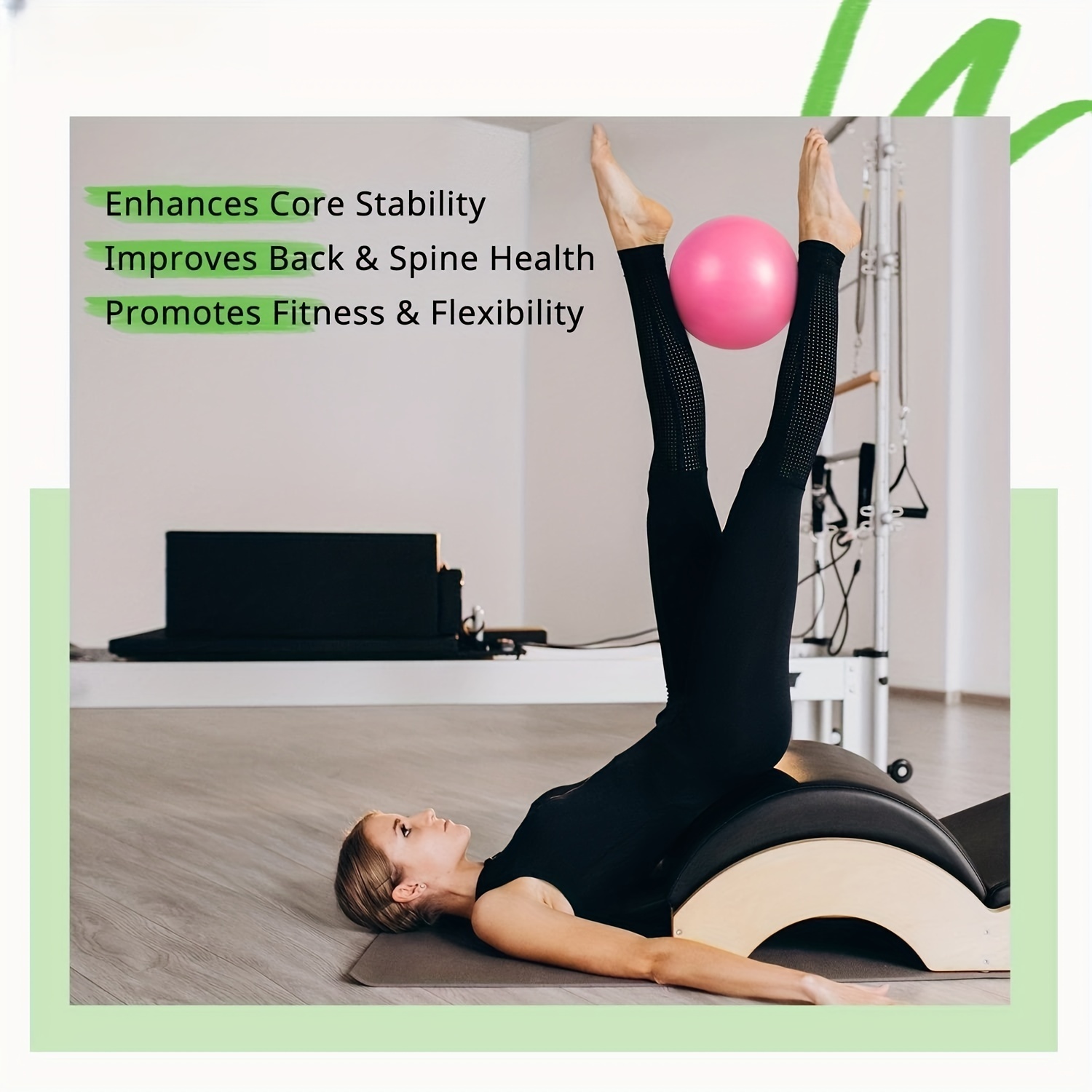 URBNFit Pelota de ejercicio pequeña - Mini bola de pilates de 9 pulgadas  con guía de fitness para yoga, barra, terapia física, estiramiento y