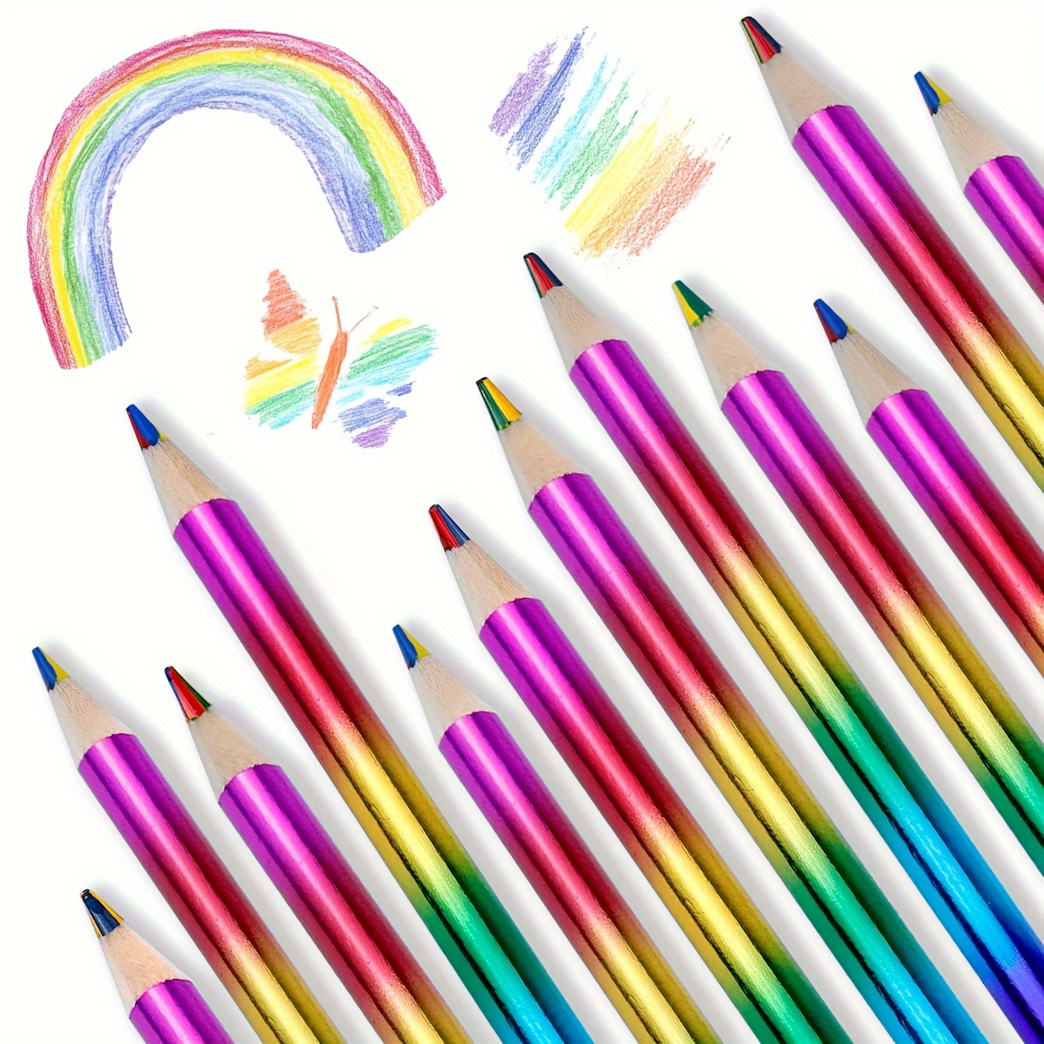 Rainbow Pencils Stackable Crayons Creative Rainbow Colored Pencils