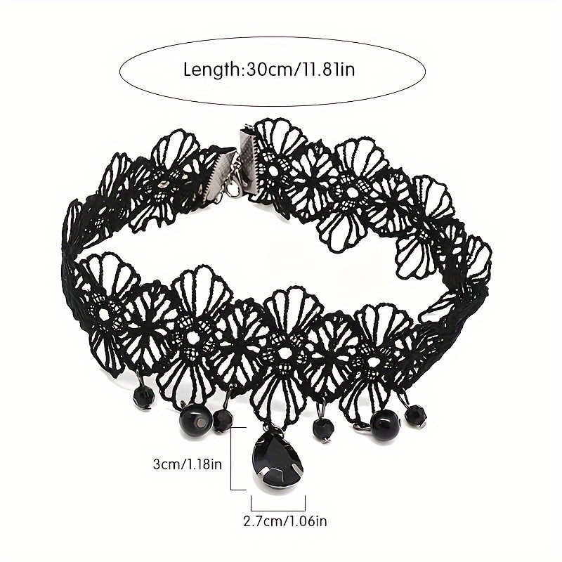 Gothic Lace Choker - Black