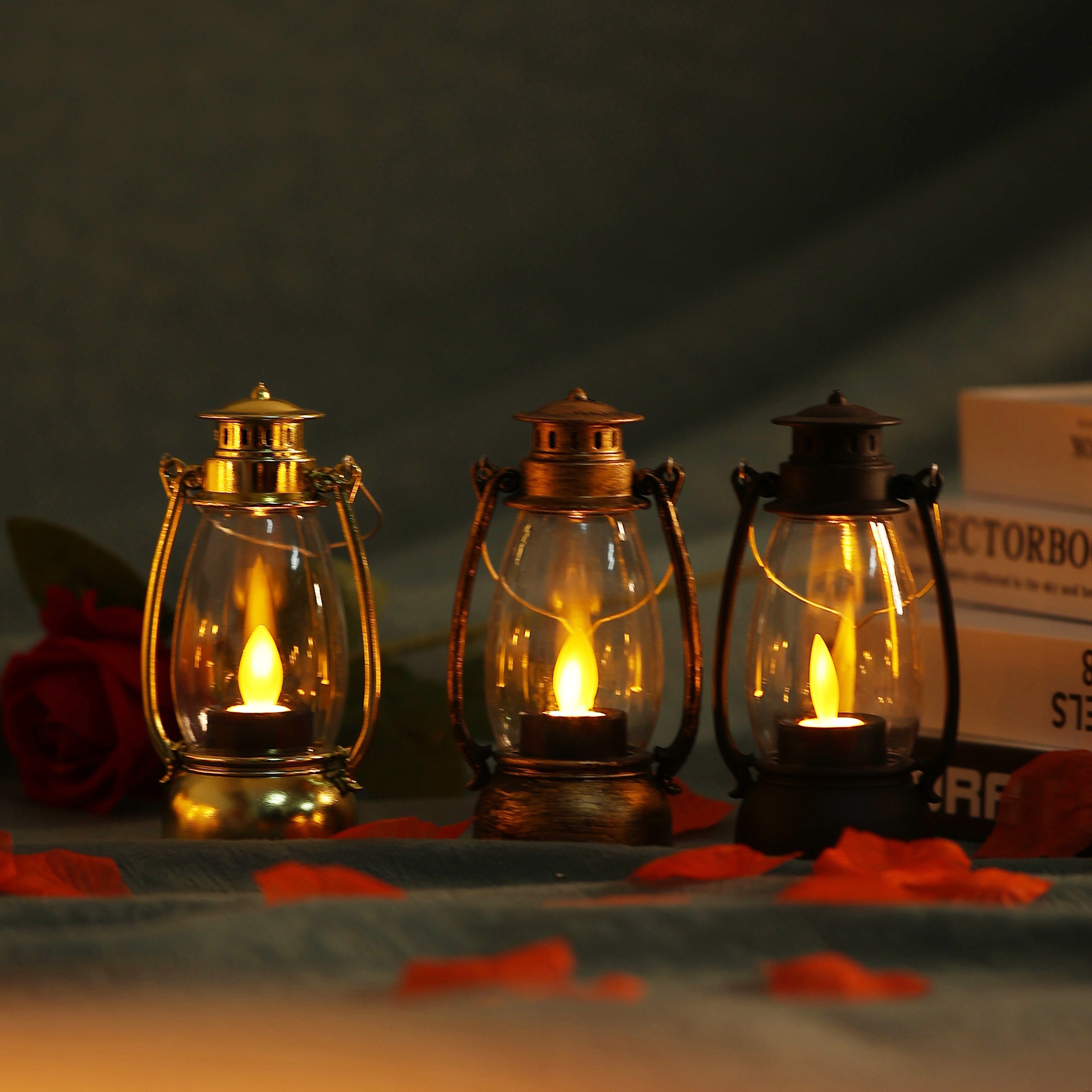 Retro Portable Small Oil Lamps Led Candles Small Night - Temu