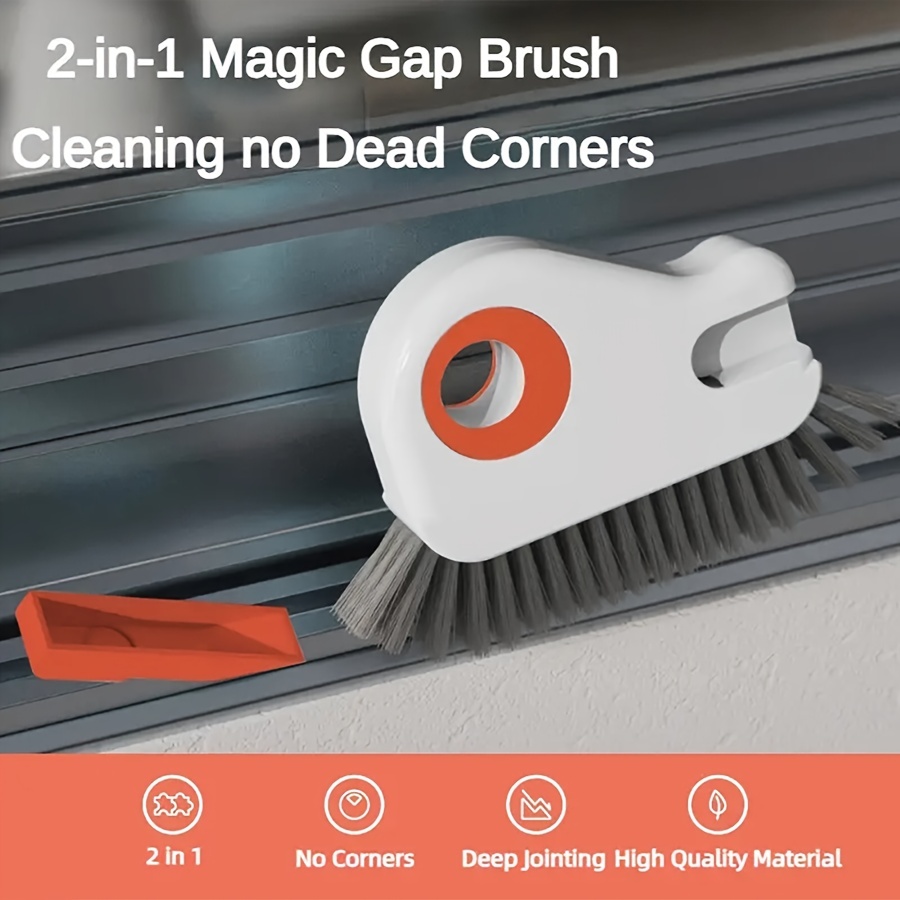 Window or Sliding Door Track Cleaning Brush, Window Blind Cleaner Duster,  2-in-1 Windowsill Sweeper, Hand-held Groove Gap, 4 Pieces