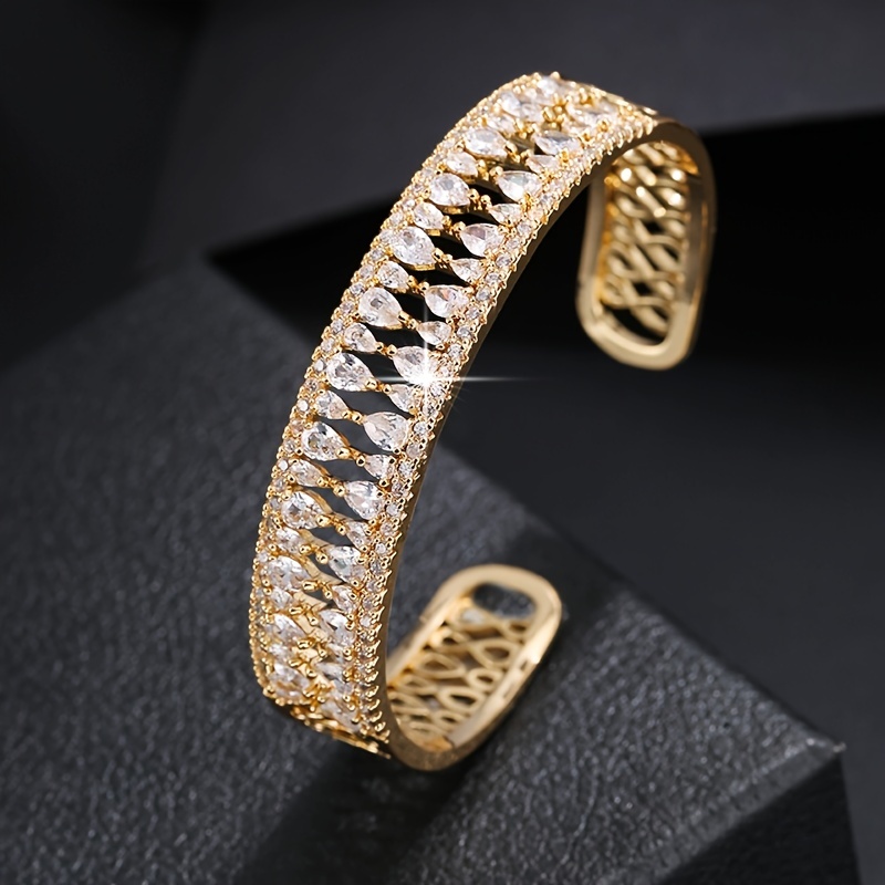 Stylish Double Row Zirconia Bangle