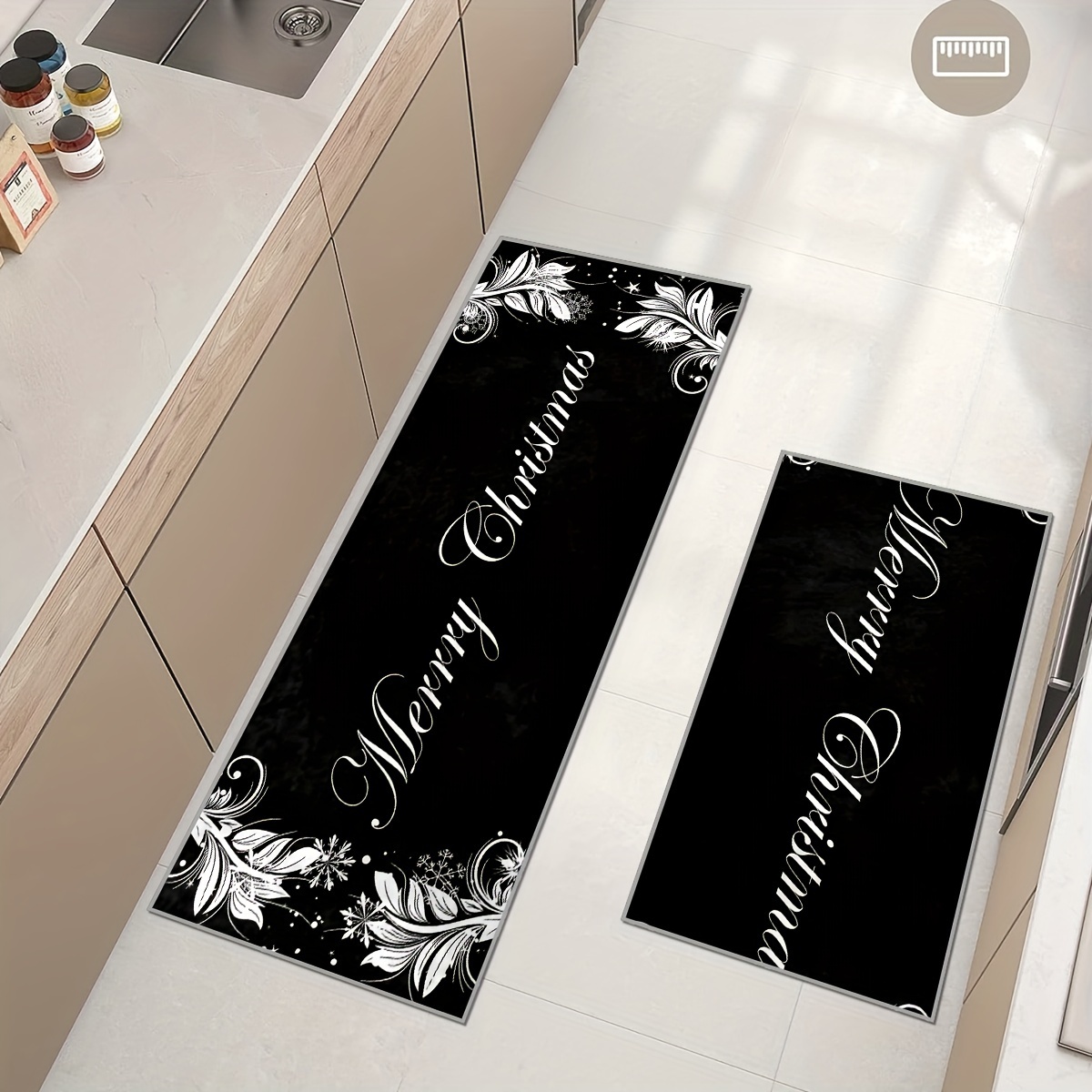 Christmas Black Printed Floor Cover Mat Indoor Contemporary - Temu