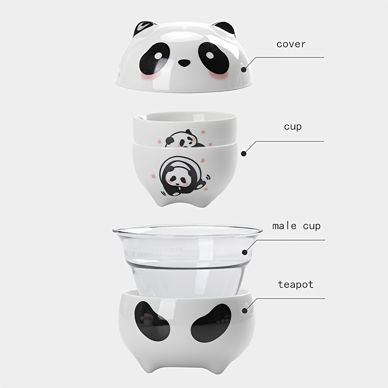 1 Set Panda, Portable Travel Tea Set, Outdoor Travel Single Tea Maker,  Simple Tea Infuser, Camping Instant Guest Cup, Carry-on Cup, Business Trip  Trav