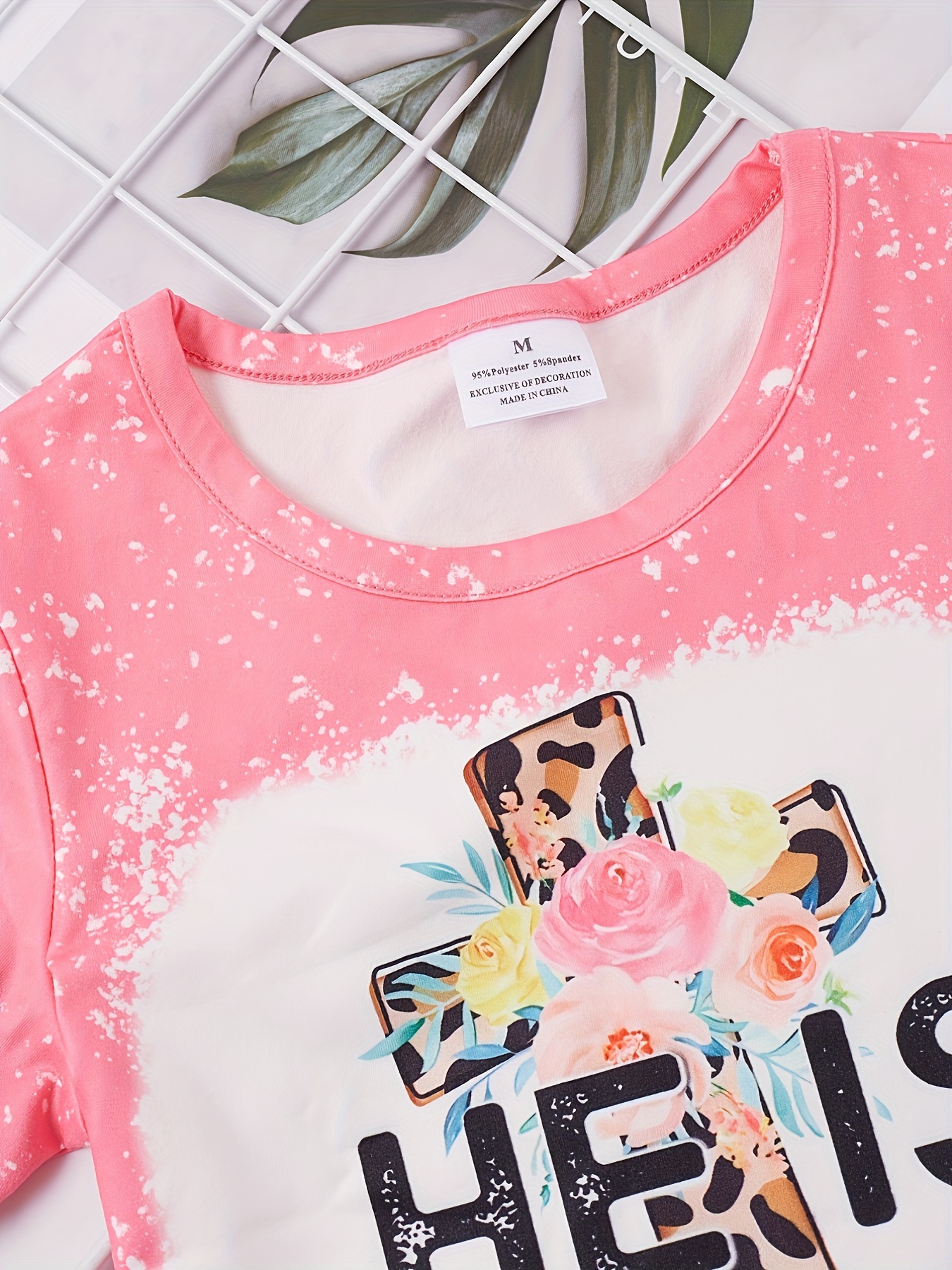 Toddler Kids Tshirts Girls Boys Solid Color Basic Short Sleeve Girls White Stereo Rose Summer Top Sequin Workout Sports Clothes For Child
