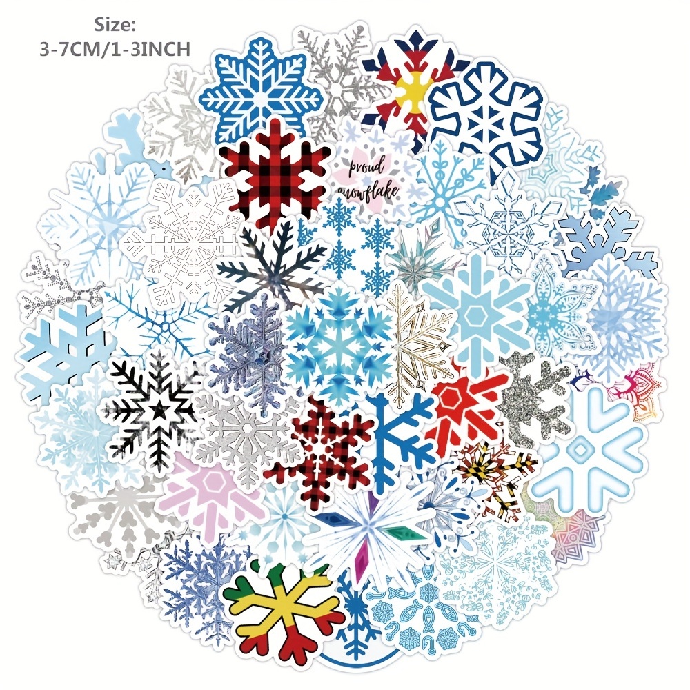 Cartoon Snowflake Stickers Perfect For Decorating Laptops - Temu