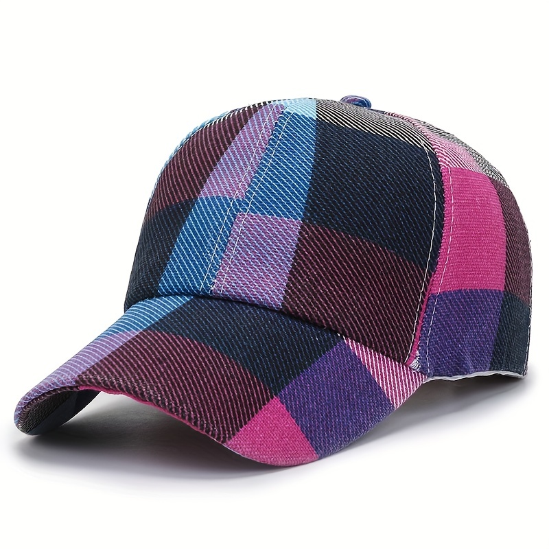 Classico Cappello Da Baseball A Blocchi Di Colore Cappello Da Papà Alla  Moda In Tessuto A Quadri Leggero Cappello Da Sole Regolabile Per Donne E