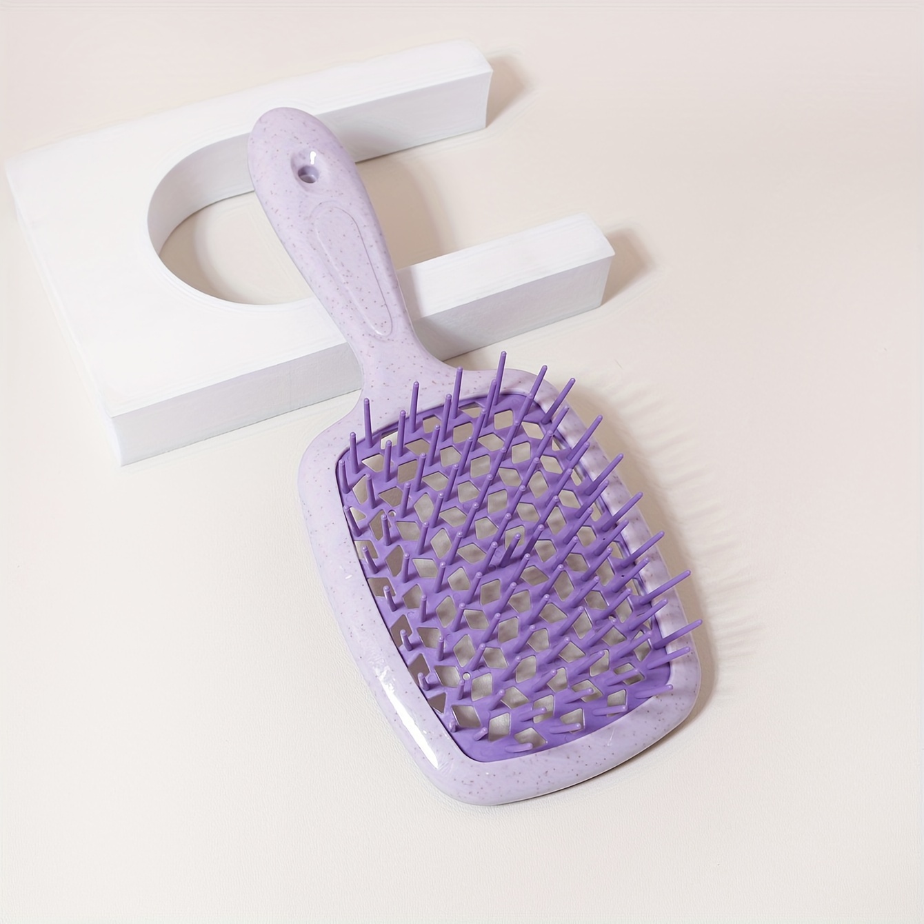 TEMU Premium Detangling Hair Brush - 1pc, Wet Or Dry Use For All Hair Types, Durable Pp Bristles & Abs Handle