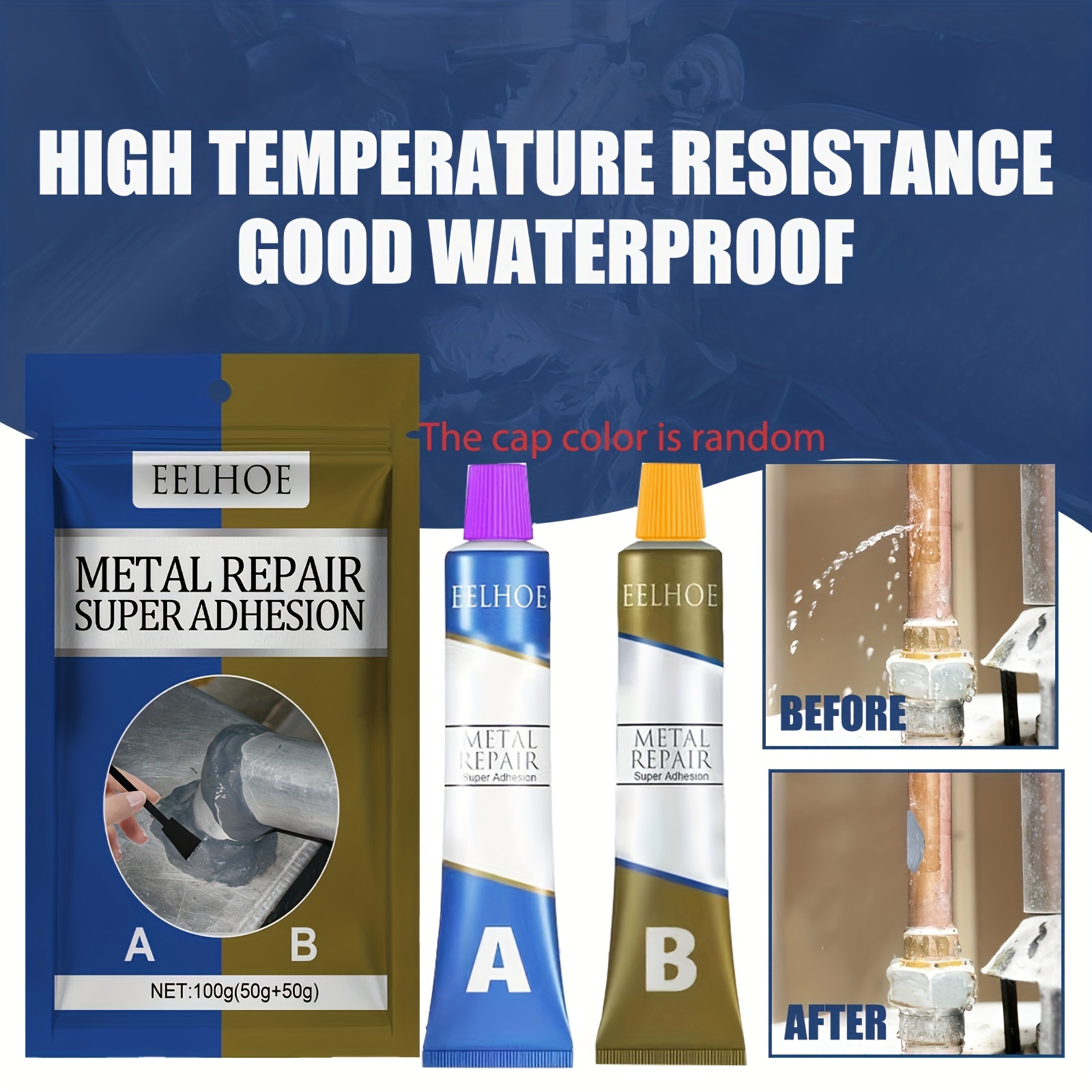 Metal Repair Glue, Repair Agent, High Temperature, Quick Solidification  Weld, Easy to Use, Castings Glue for Repairing Defects Abrasion Scratch  50ml 
