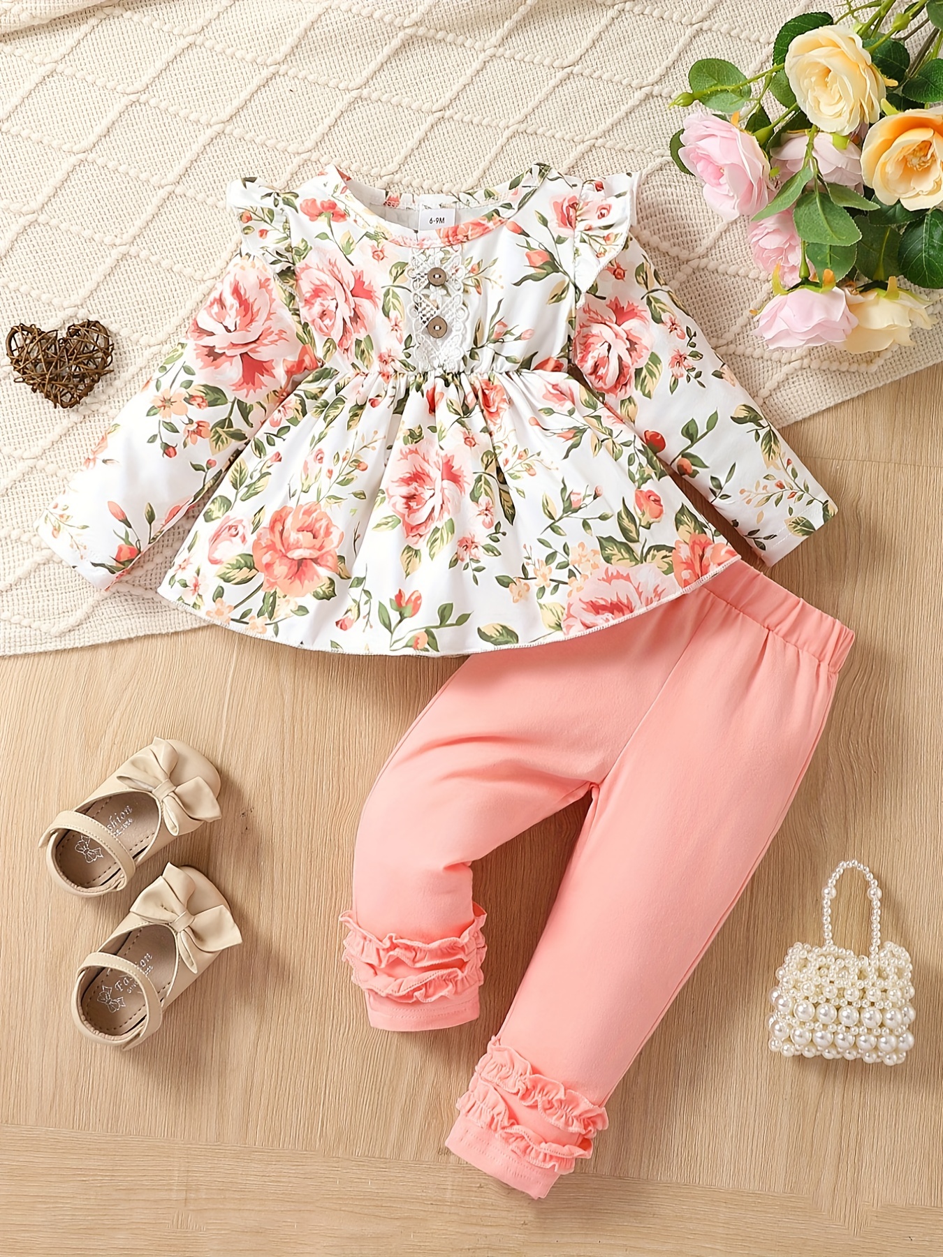 Baby Girl Clothes Toddler Girl Cute Outfits Long Sleeve Floral Tunic Dress  Top Pants Baby Girl Fall Winter Clothes