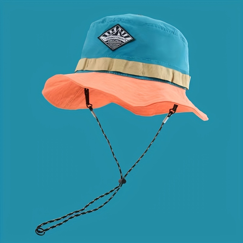 Men's Sun Hat UPF 50+ Wide Brim Bucket Hat Windproof Fishing Hats,Temu