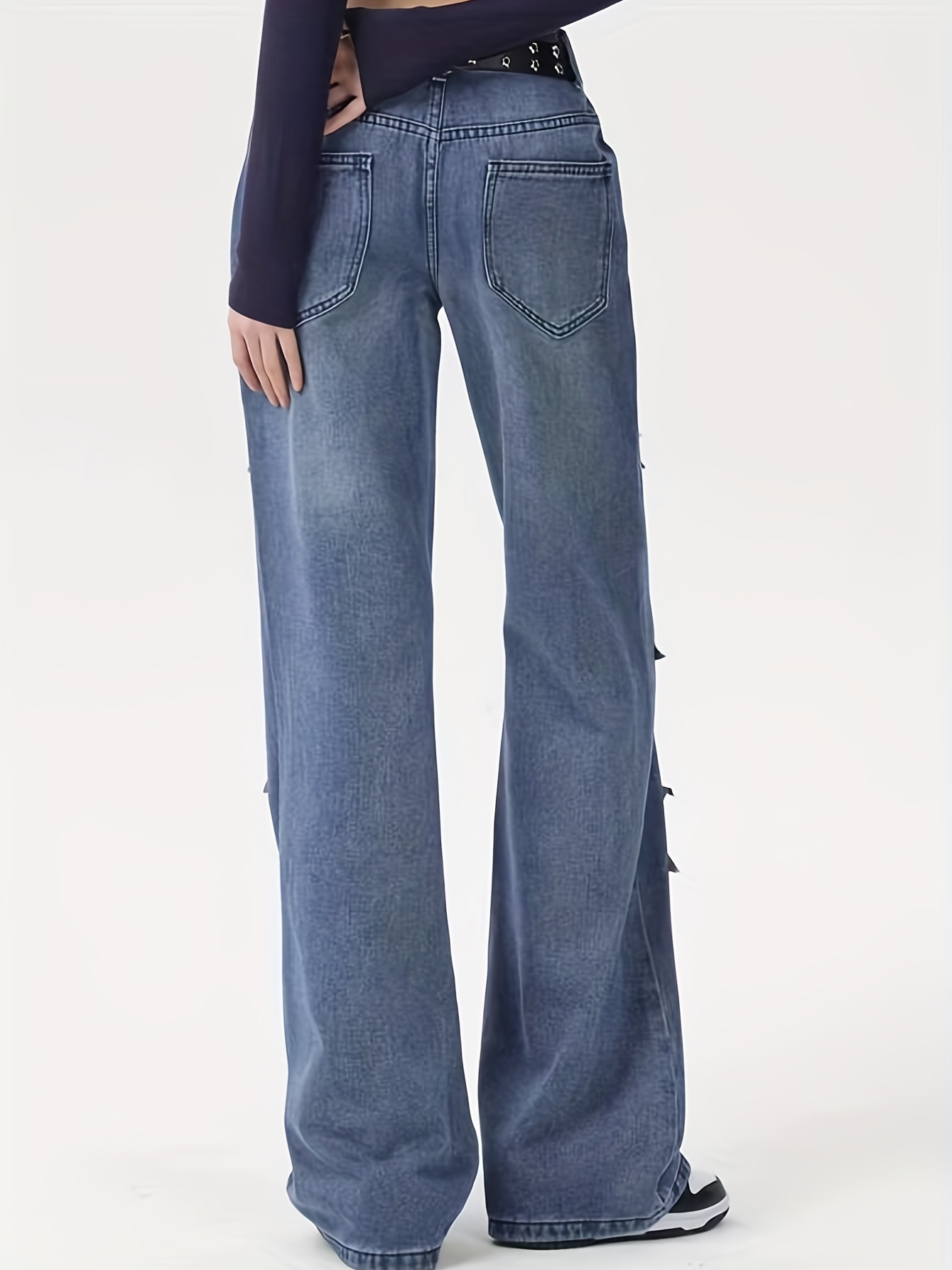 Cintura alta Straight Denim Nine Points Pantalones Mujer 2023 Primavera  Nuevo Retro Small Man Show Thin Pants 90263