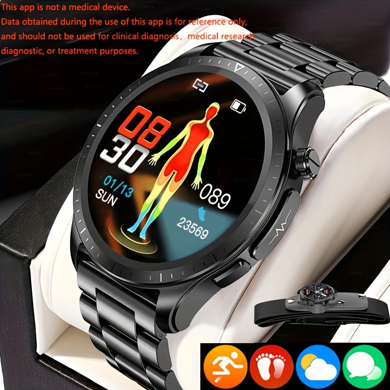 1.91 pantalla táctil reloj inteligente Bluetooth llamando ecg +