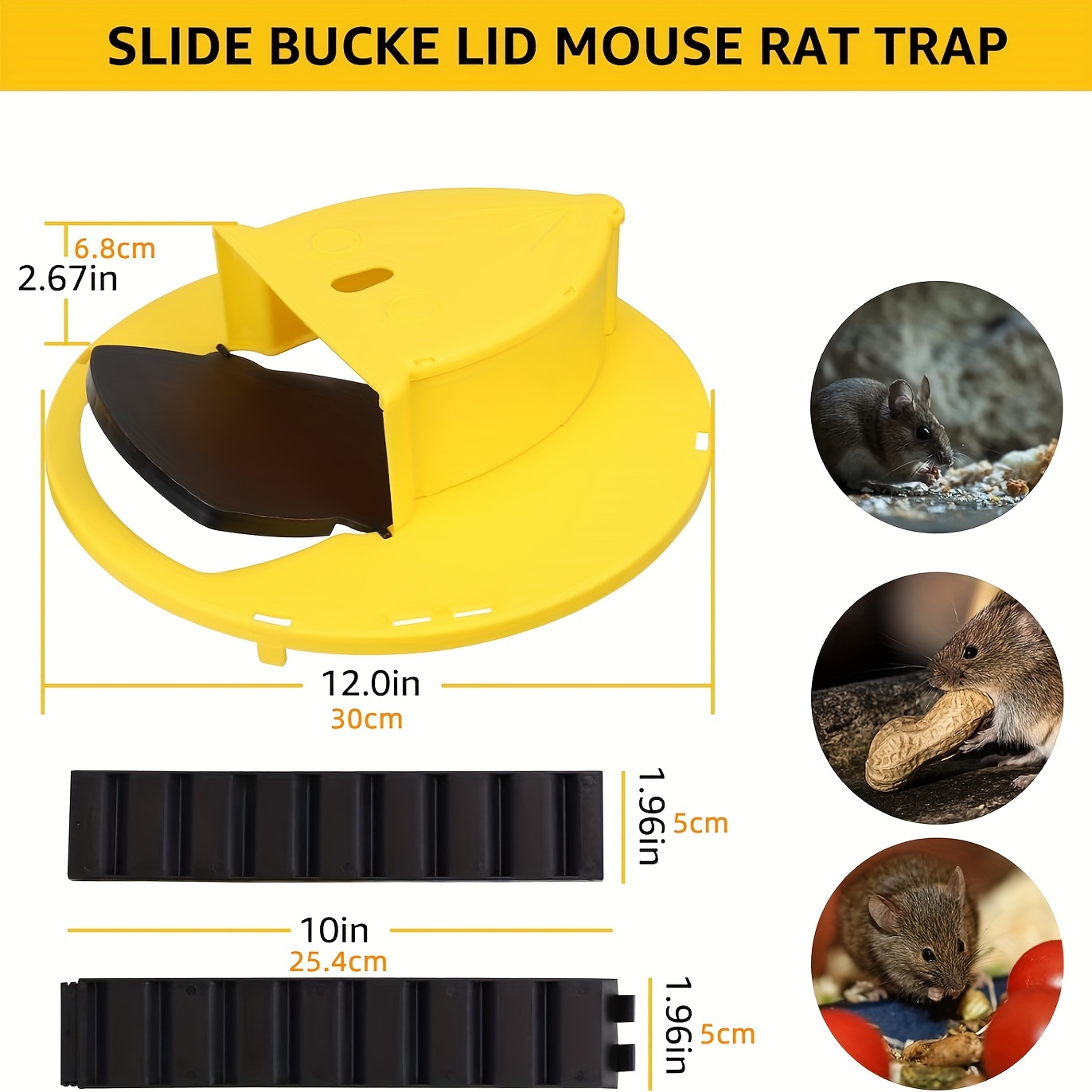 Mouse Rat Trap Flip & Slide Mouse Trap Bucket Catcher Mousetrap Slide  Bucket Lid