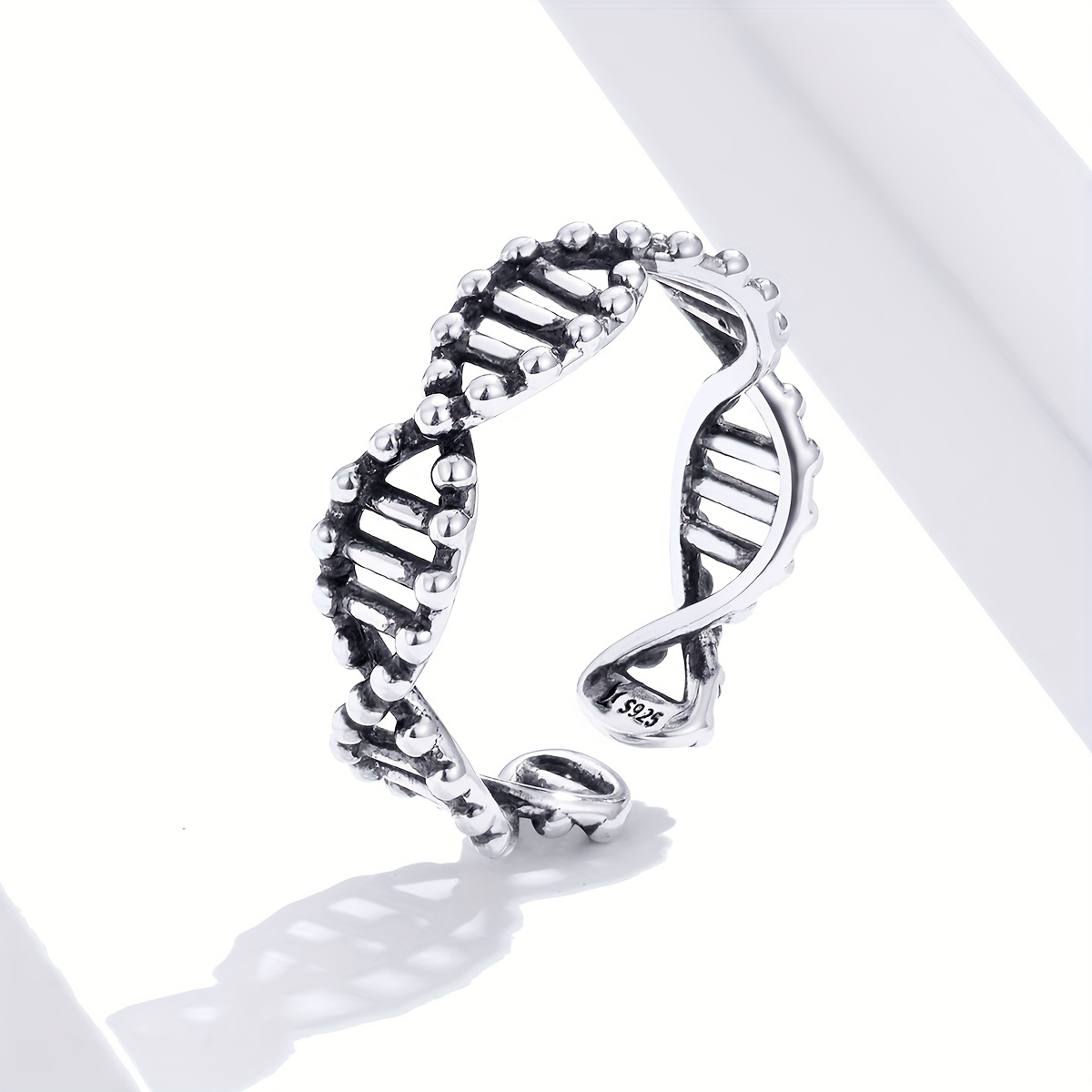 925 Sterling Silver Ring Embracing Design Adjustable Cuff Ring